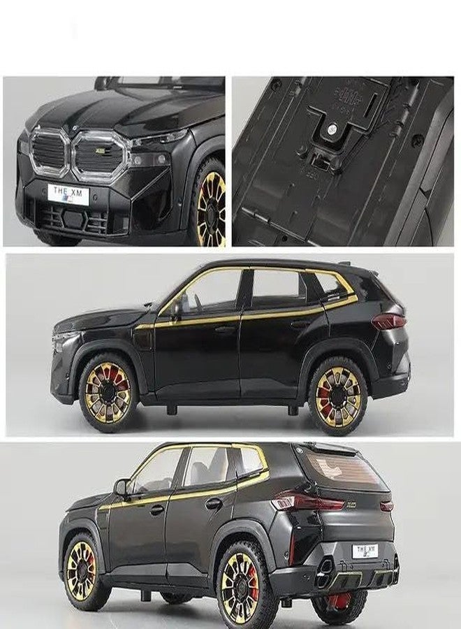 KING FORU Scale Exclusive Alloy Metal Pull Back Die-cast Car Model with Sound Light Mini Auto Toy for Kids Metal Model Toy Car with Sound and Light (1.24 Scale -B-M-W- XM -Black Color) - Image 5